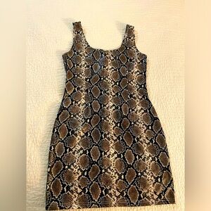 By Egreis Snake print leather-like dress